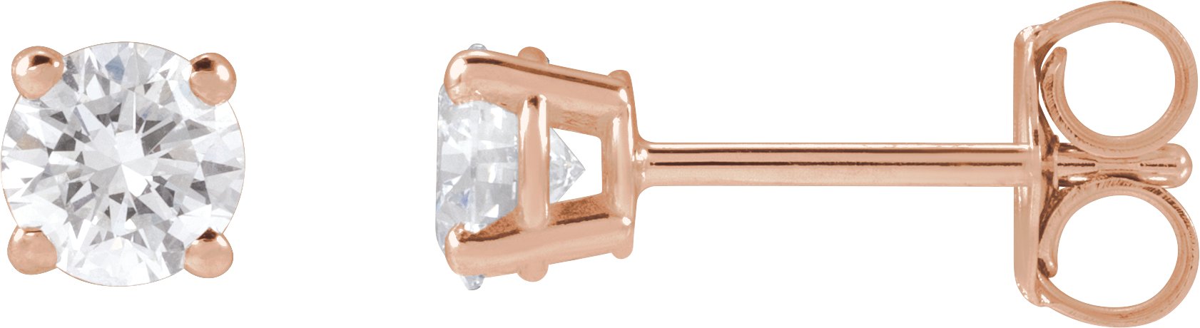 14K Rose 1/2 CTW Lab-Grown Diamond Stud Earrings