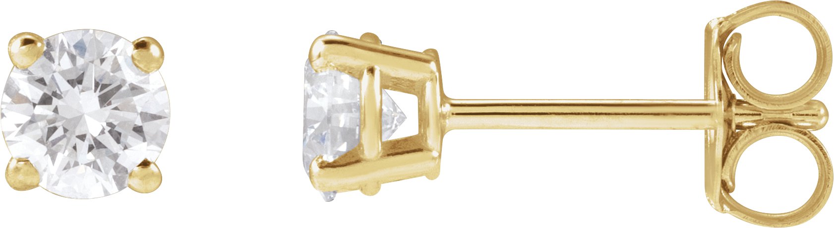 14K Yellow 4mm :: 1/2 CTW Lab-Grown Diamond Stud Earrings