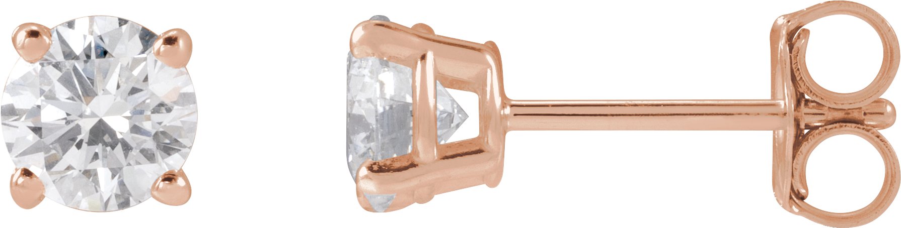 14K Rose 3/4 CTW Lab-Grown Diamond Stud Earrings