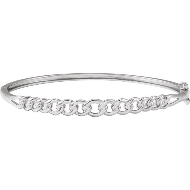 Sterling Silver 5.8 mm Chain Link Bangle 7