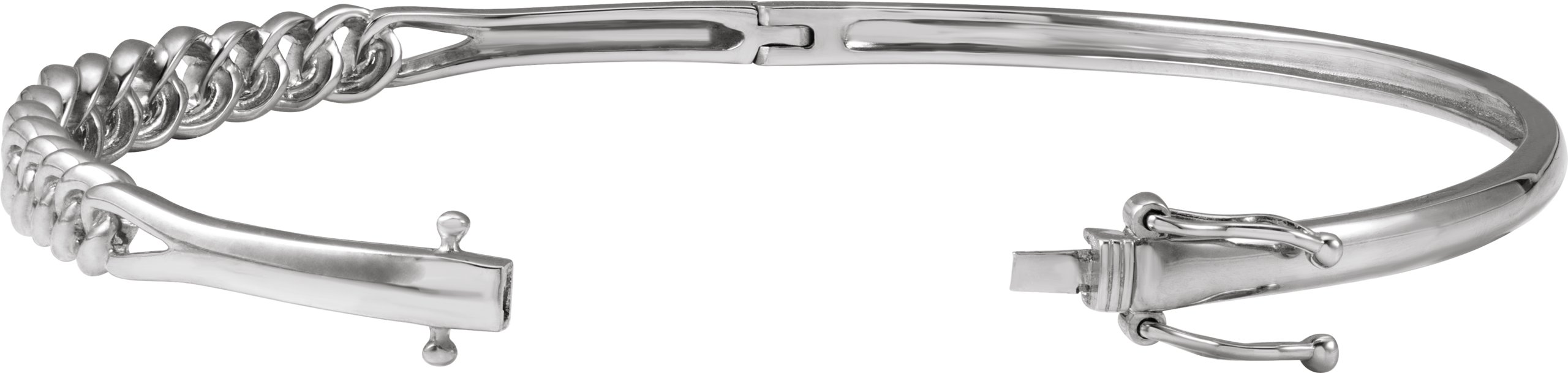 14K White 5.8 mm Chain Link Bangle 7 Bracelet