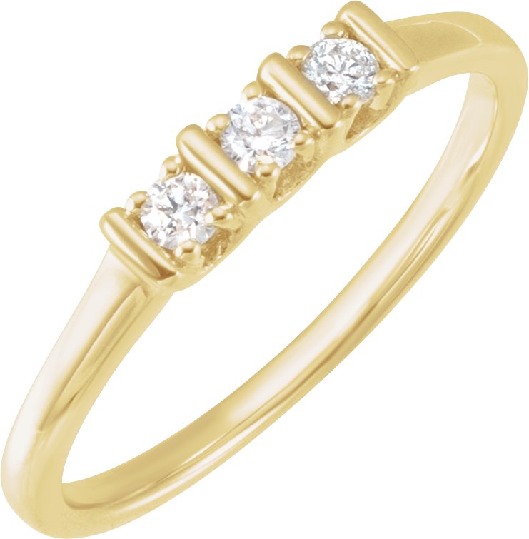 14K Yellow 1/6 CTW Natural Diamond Three-Stone Ring