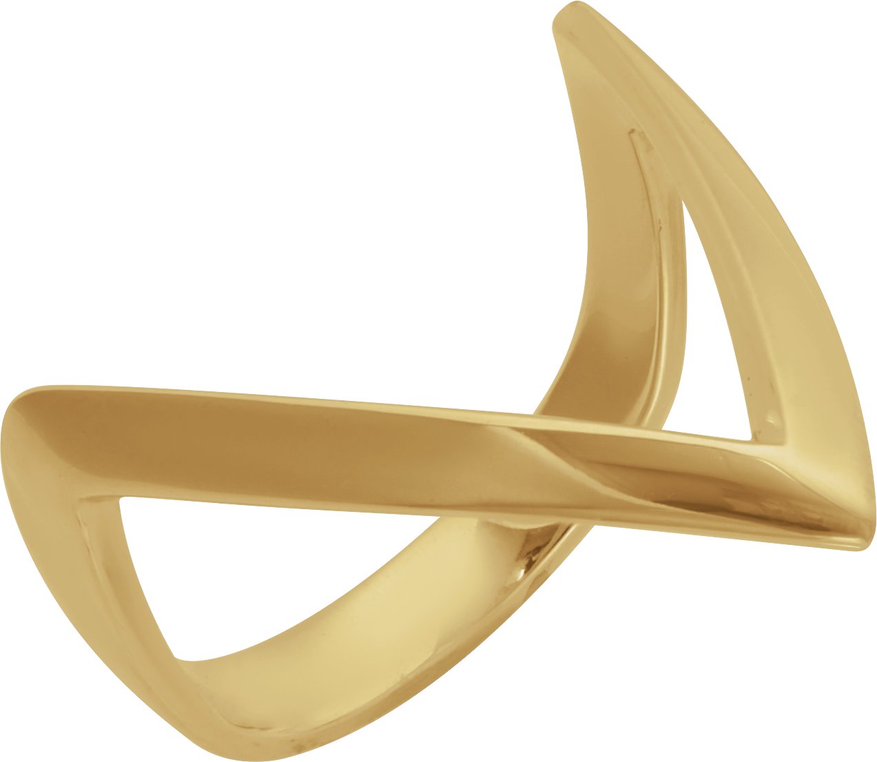 14K Yellow V Ring