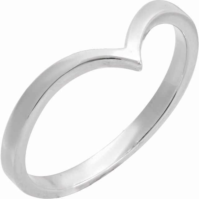 14K X1 White V Ring