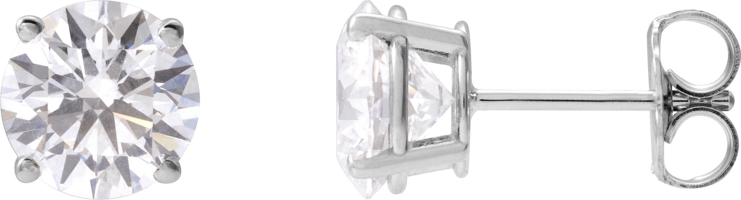 14K White  3 CTW Lab-Grown Diamond Stud Earrings