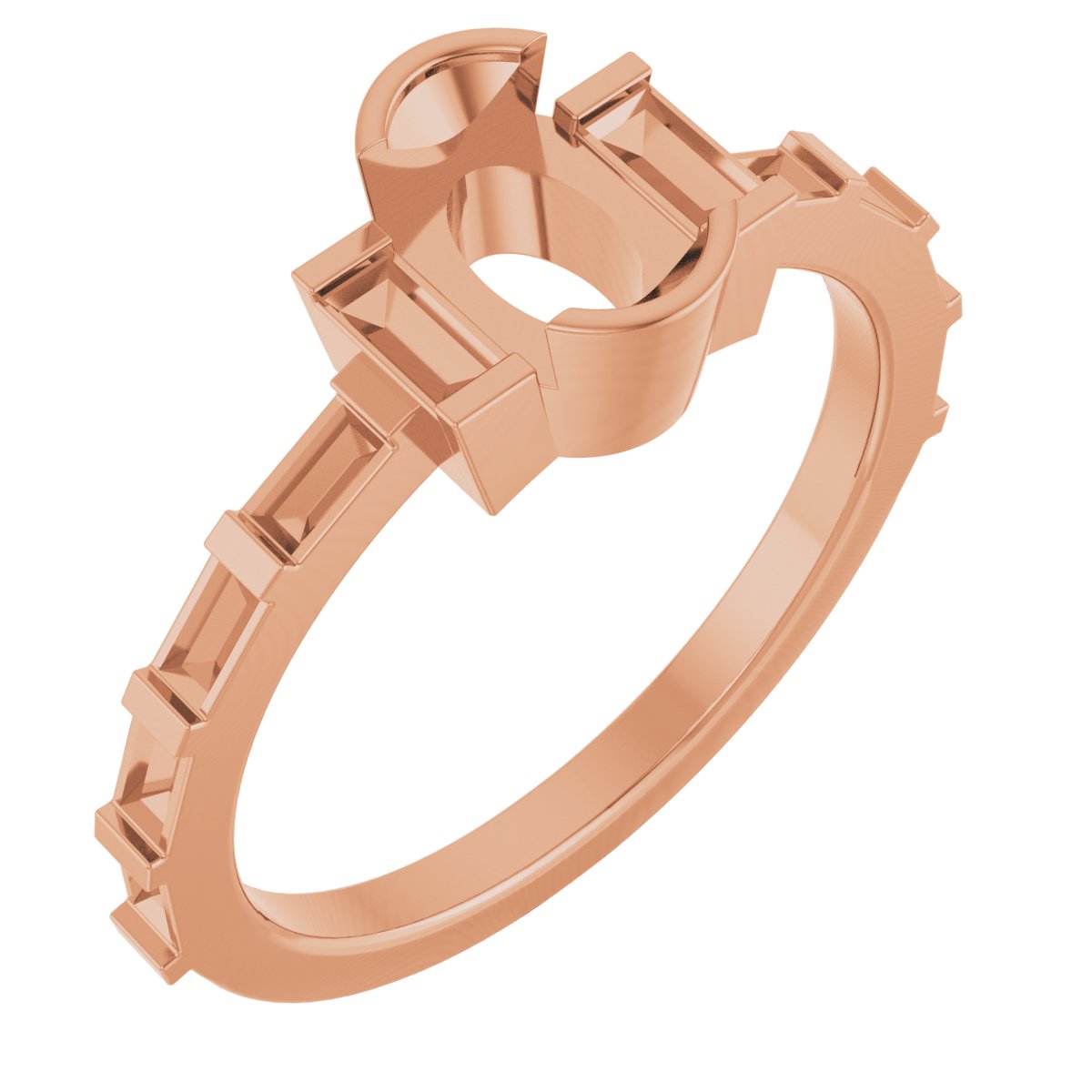 Half-Bezel Accented Engagement Ring or Band