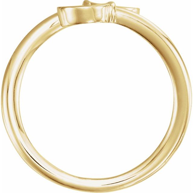14K Yellow Engravable Bypass Ring 