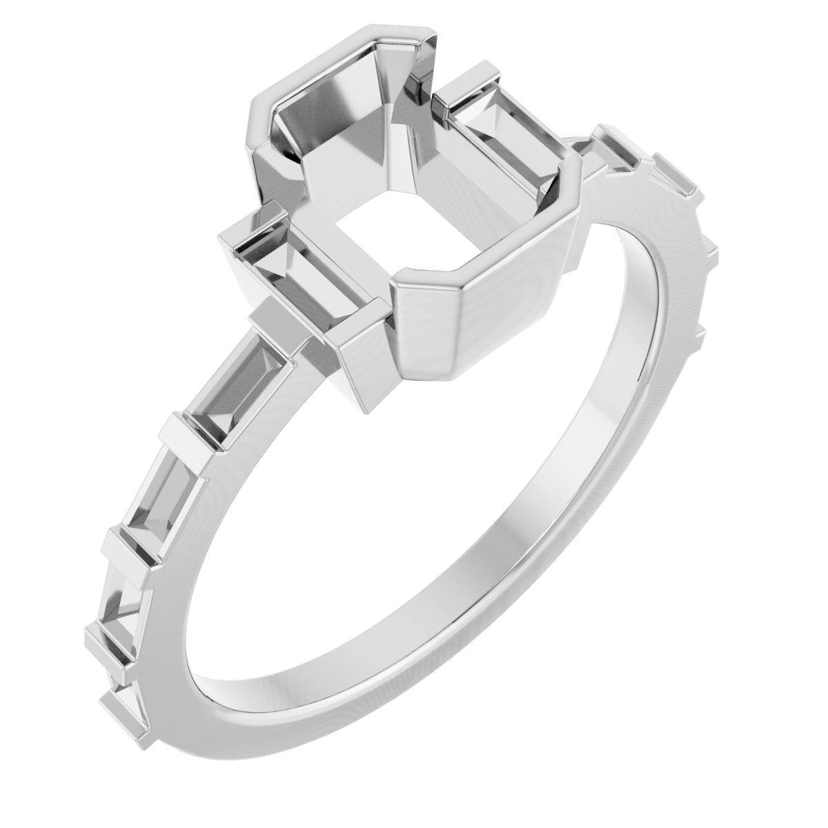 Half-Bezel Accented Engagement Ring or Band