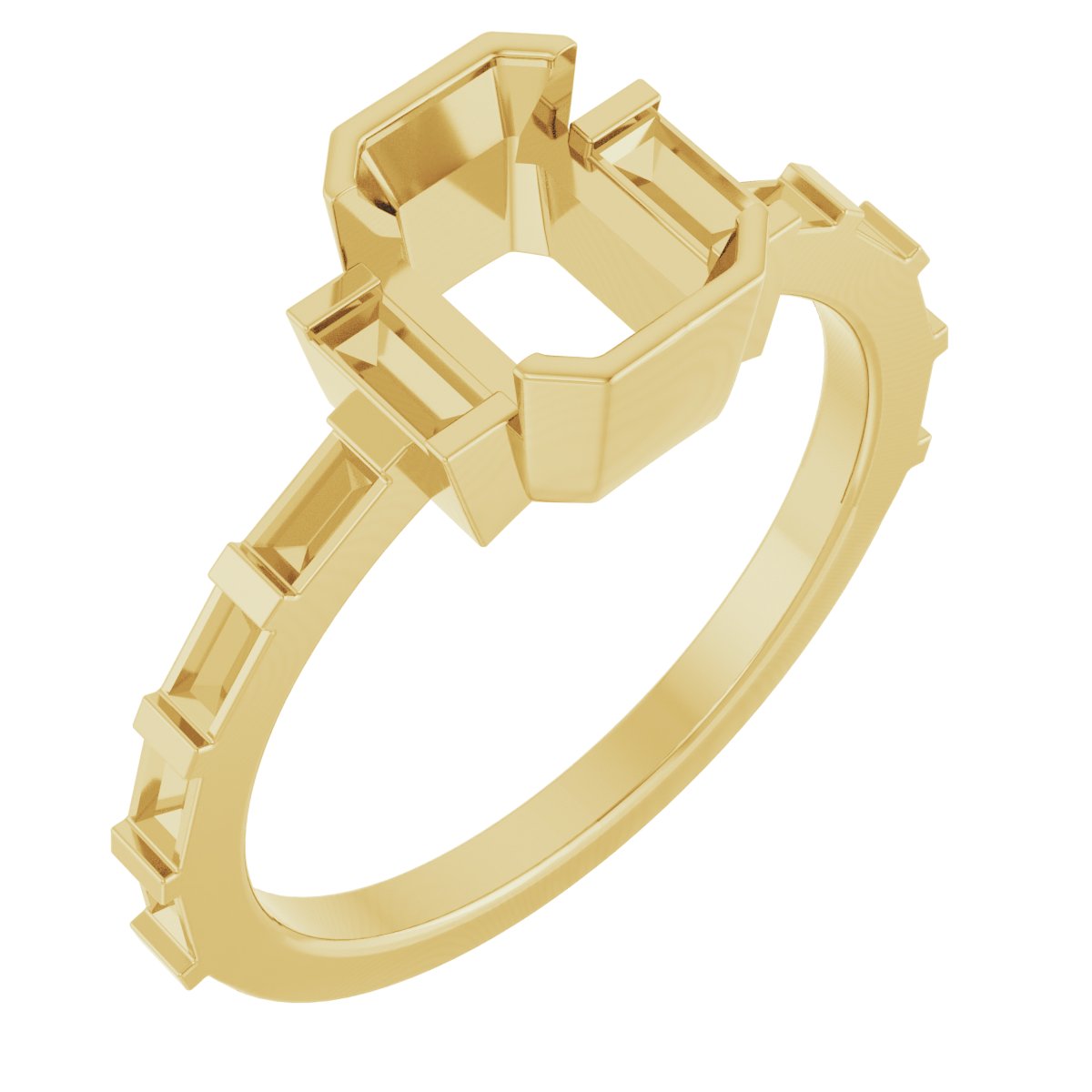 Half-Bezel Accented Engagement Ring or Band