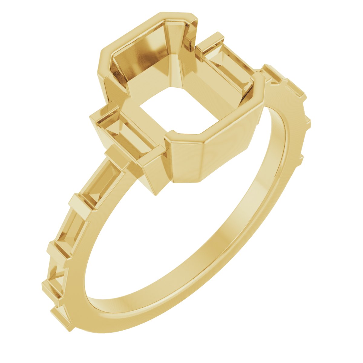 Half-Bezel Accented Engagement Ring or Band
