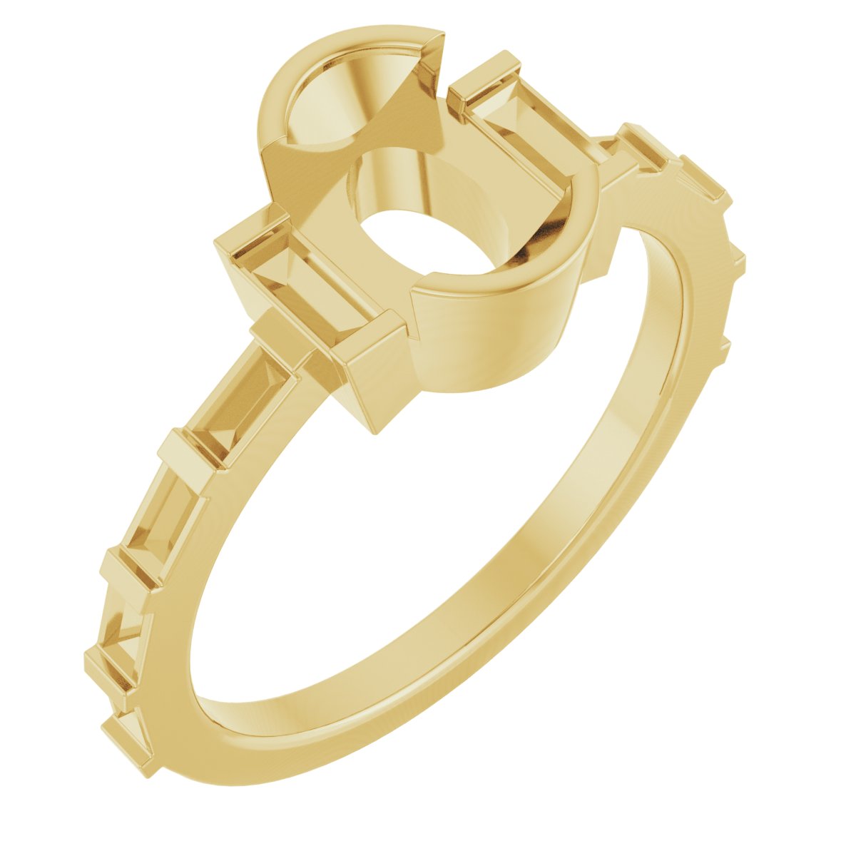 Half-Bezel Accented Engagement Ring or Band