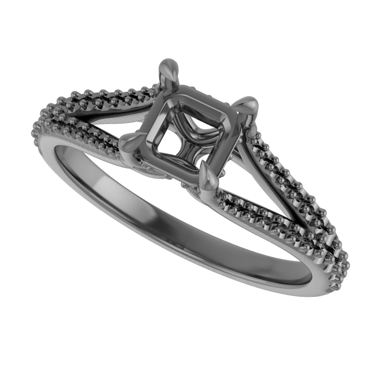 7x5 mm Pear Engagement Ring Mounting view 5