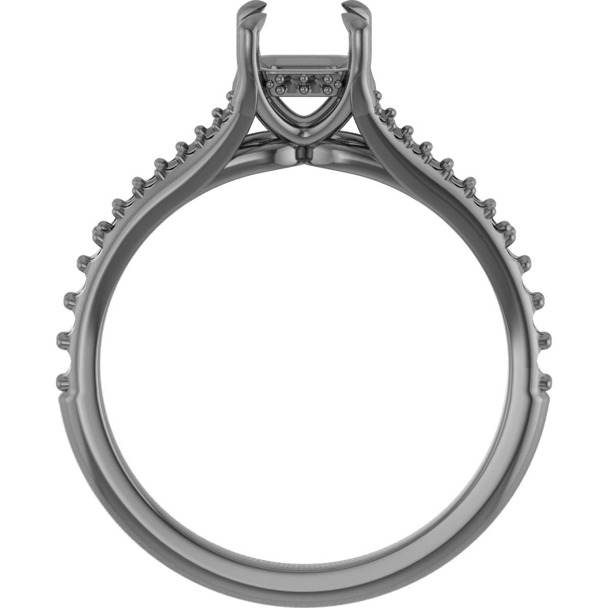 7x5 mm Pear Engagement Ring Mounting view 2