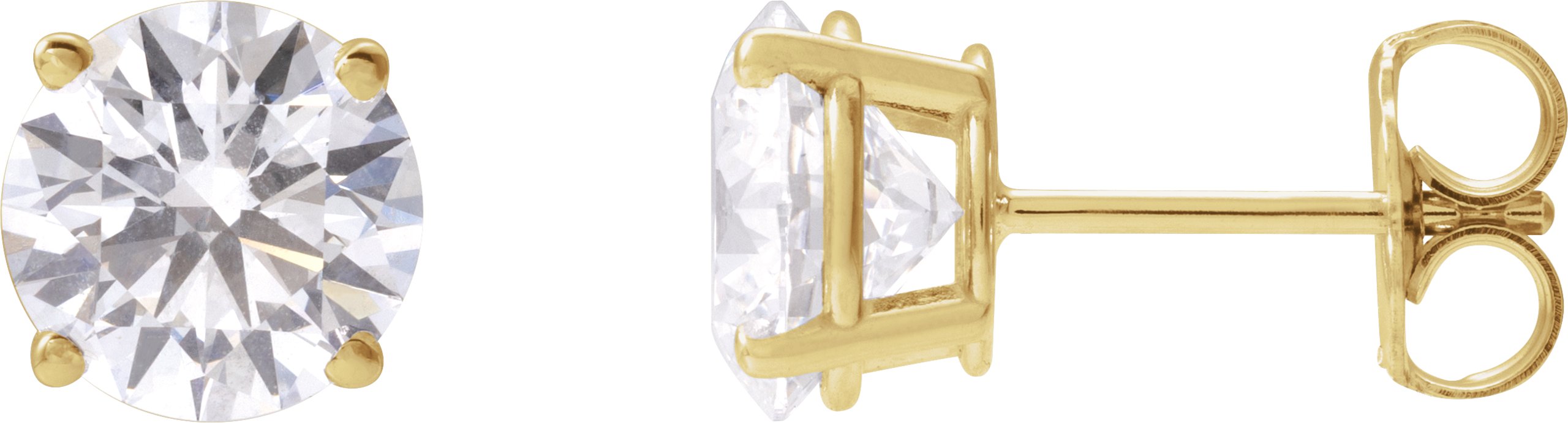 14K Yellow  3 CTW Lab-Grown Diamond Stud Earrings