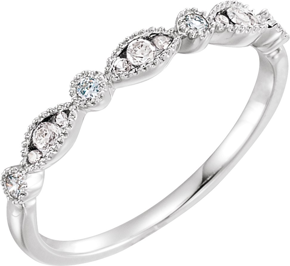 14K White 1/5 CTW Natural Diamond Anniversary Band