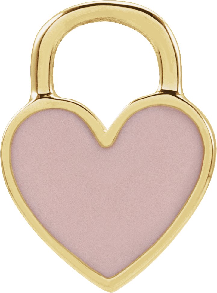 Metallic Pink Heart Charm