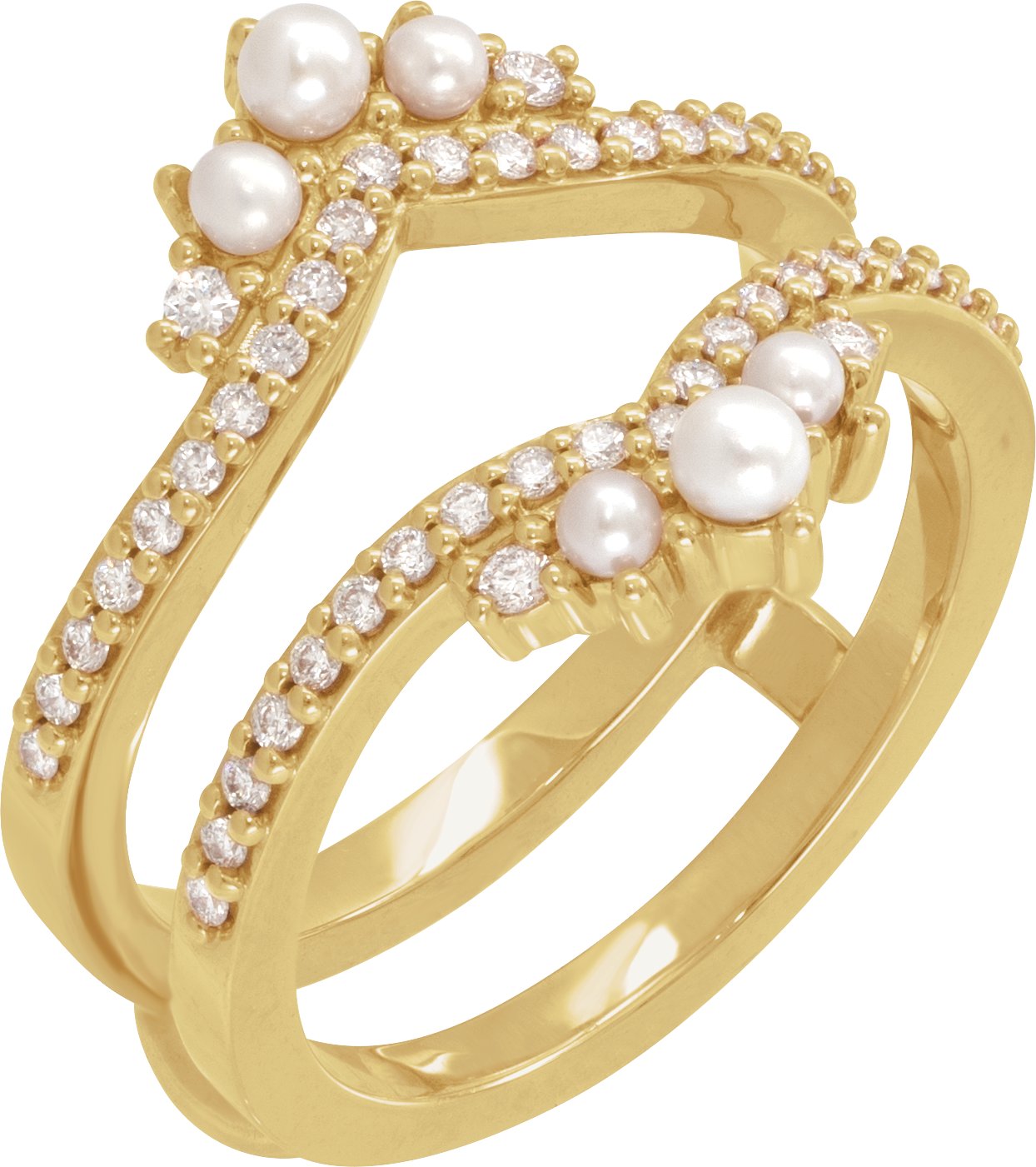 Accented Pearl Ring Guard