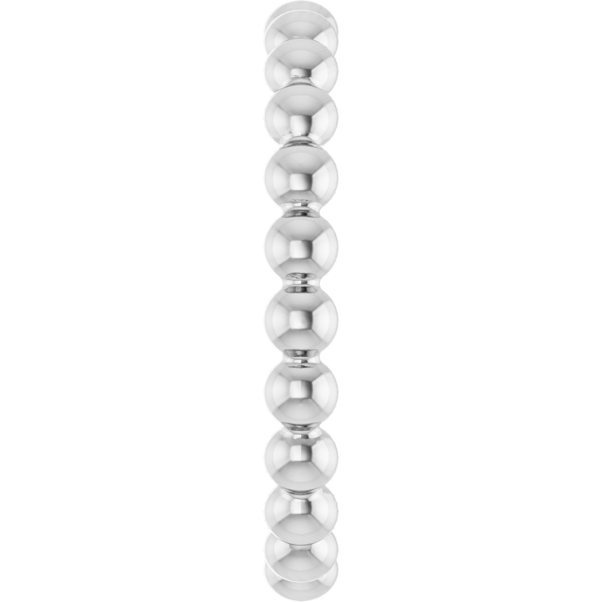 14K White Beaded Stackable Ring