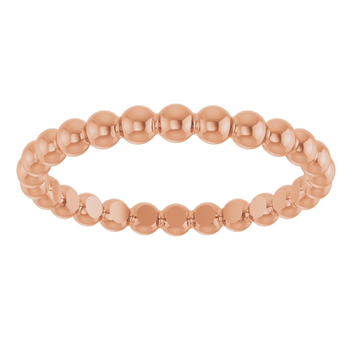 14K Rose Beaded Stackable Ring