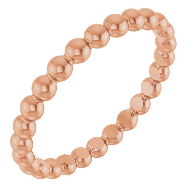 14K Rose Beaded Stackable Ring
