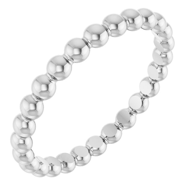 Sterling Silver Beaded Stackable Ring