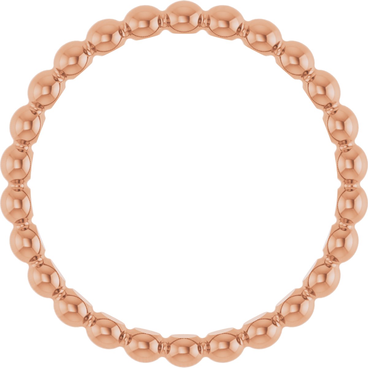 14K Rose Beaded Stackable Ring