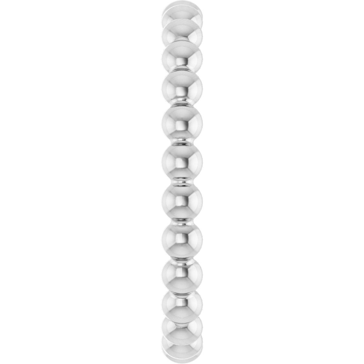 14K White Beaded Stackable Ring