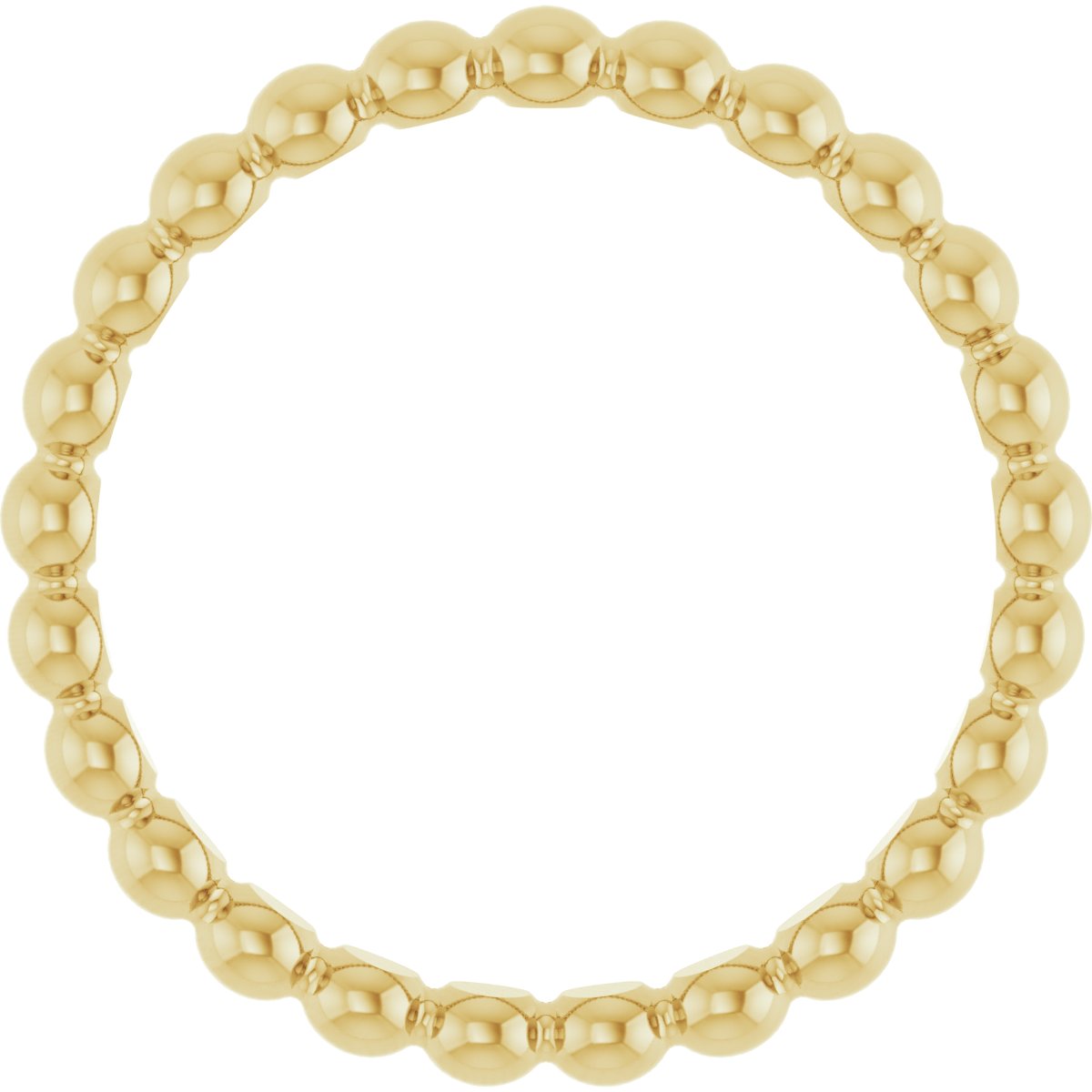 14K Yellow Beaded Stackable Ring