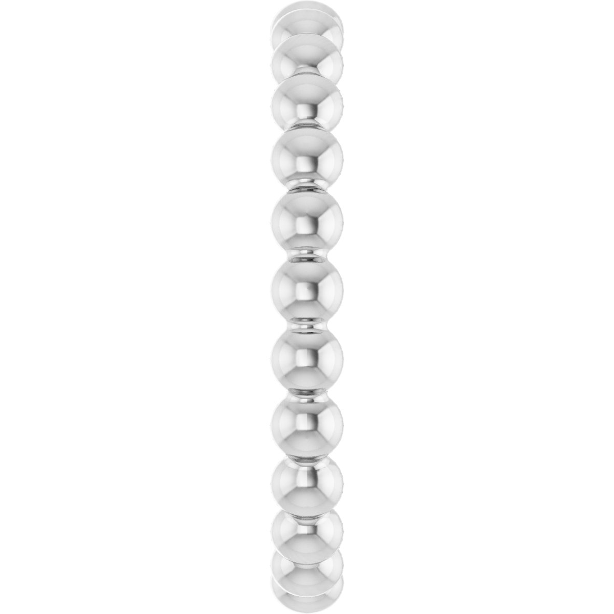 14K White Beaded Stackable Ring