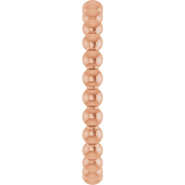 14K Rose Beaded Stackable Ring