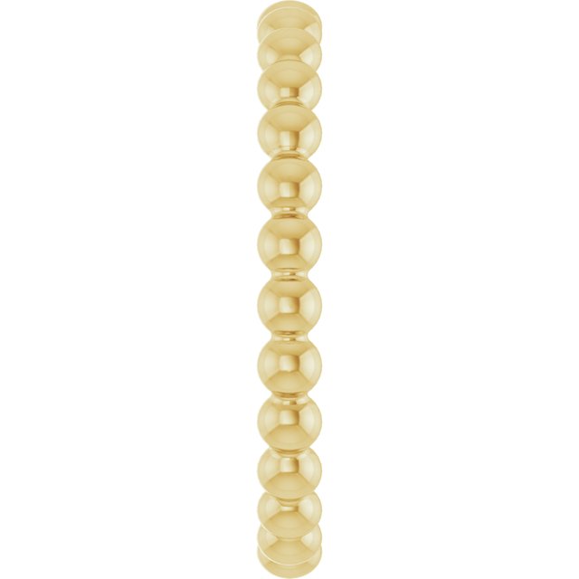 14K Yellow Beaded Stackable Ring