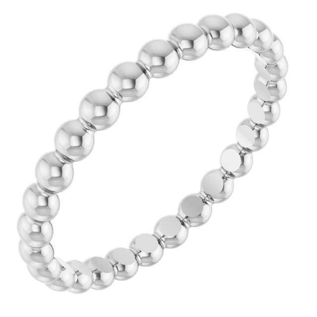 Sterling Silver Beaded Stackable Ring