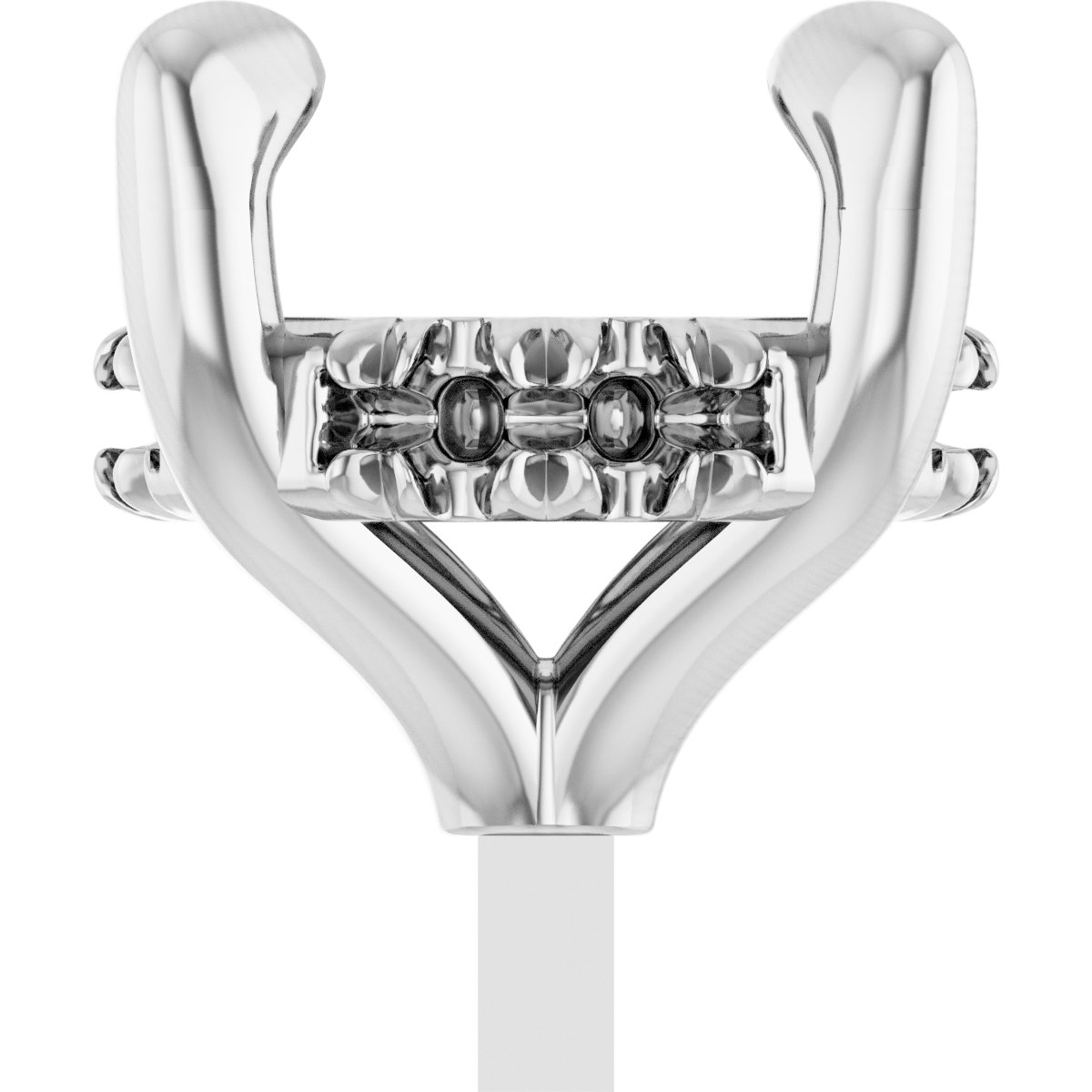 4-Prong Pre-Notched Claw Hidden Halo-Style Peg Setting