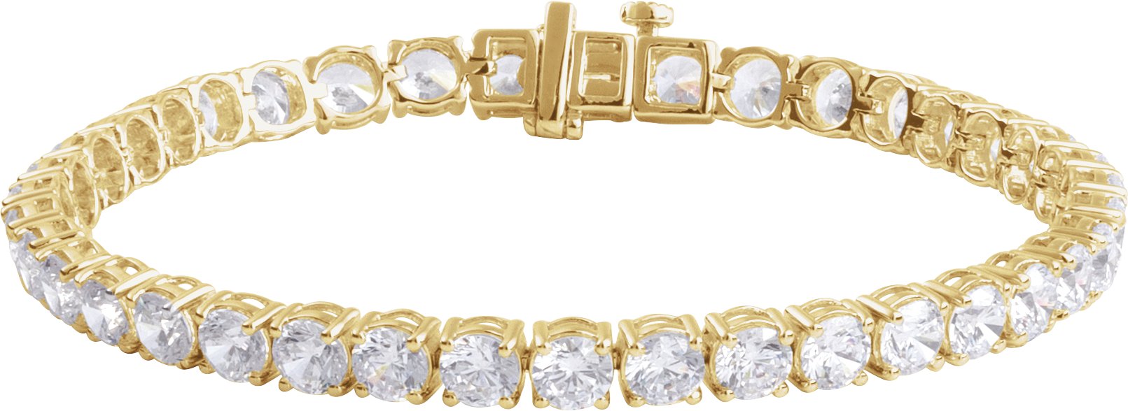 14K Yellow 12 CTW Lab-Grown Diamond Line 7" Bracelet