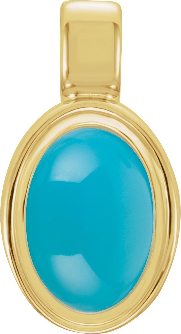 14K Yellow Natural Turquoise Pendant Ref 21586279