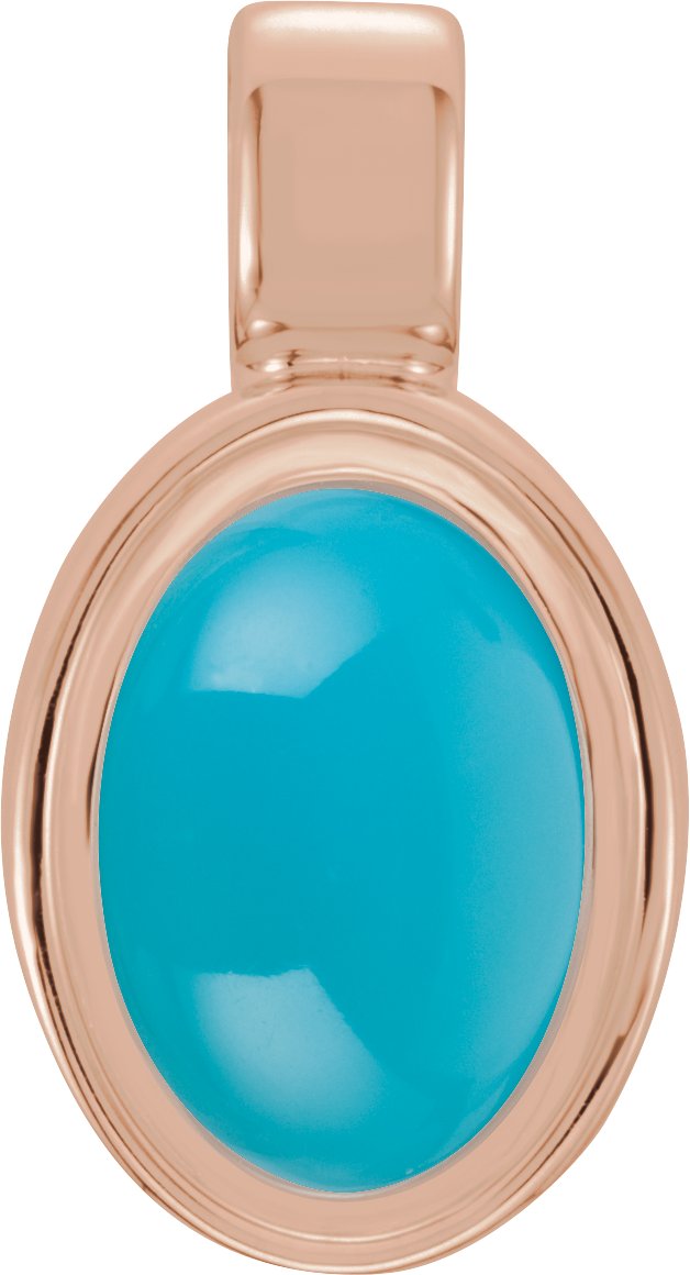 14K Rose Natural Turquoise Pendant