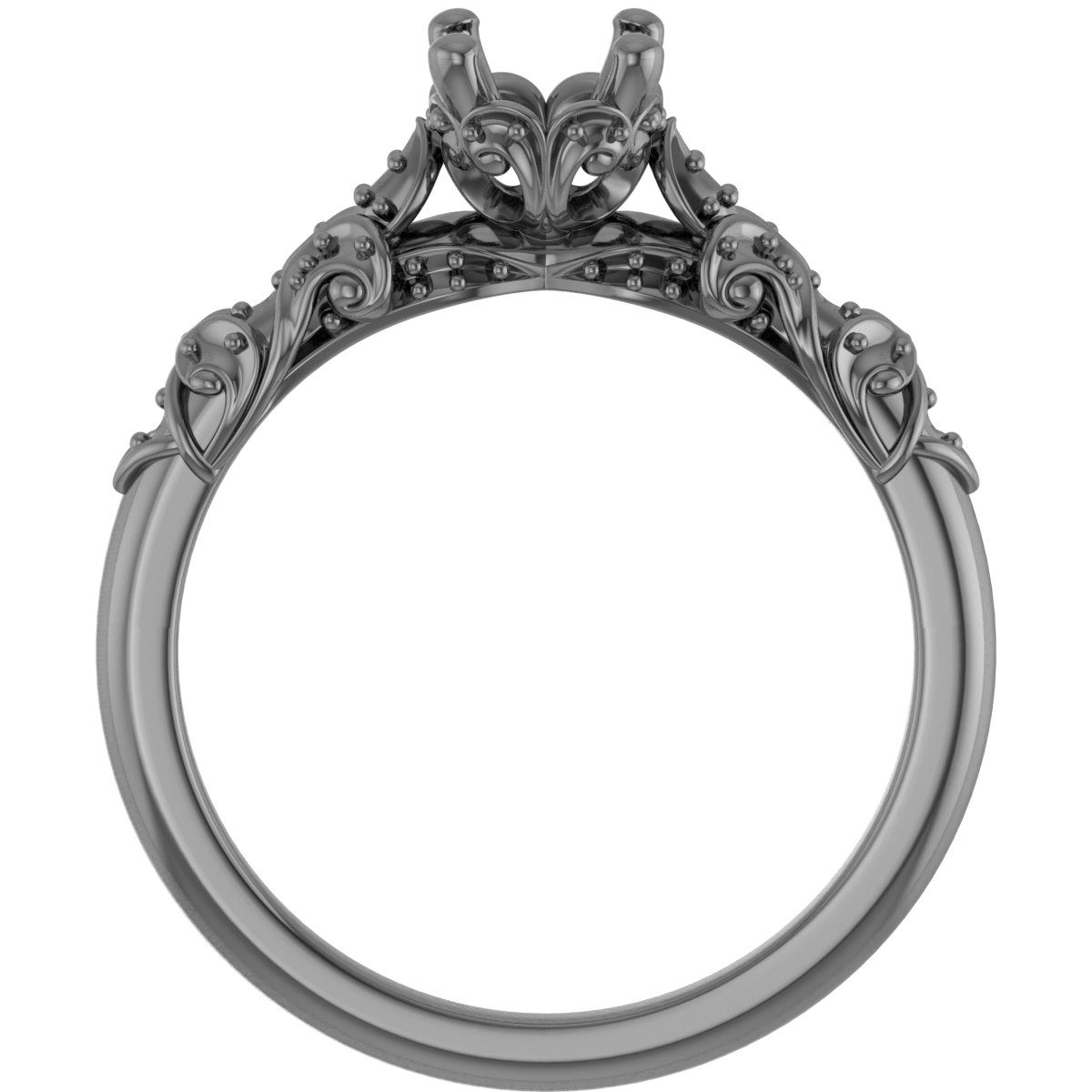 7x5 mm Oval Engagement Ring Mounting view 2