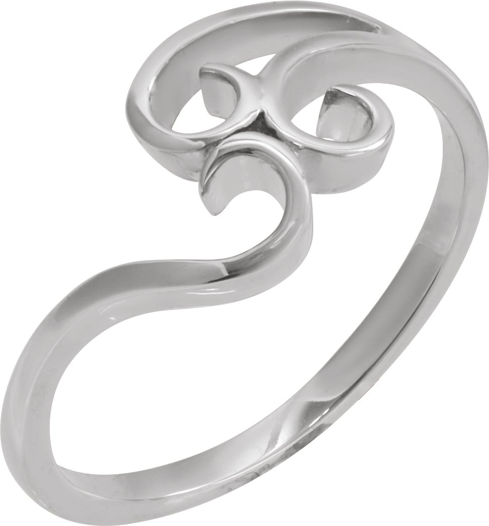 14K White Freeform Ring
