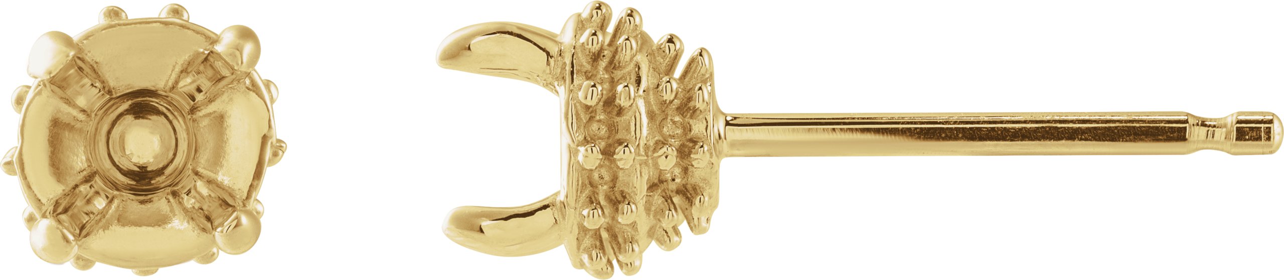 Round 4-Prong Hidden Halo-Style Stud Earrings