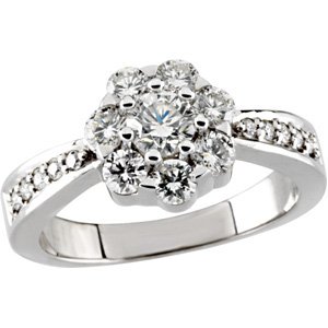 1 1/8 Natural Diamond Cluster Ring