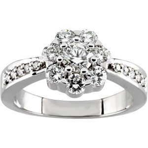 1 1/8 Natural Diamond Cluster Ring view 3
