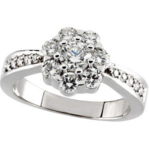 1 1/8 Natural Diamond Cluster Ring view 5