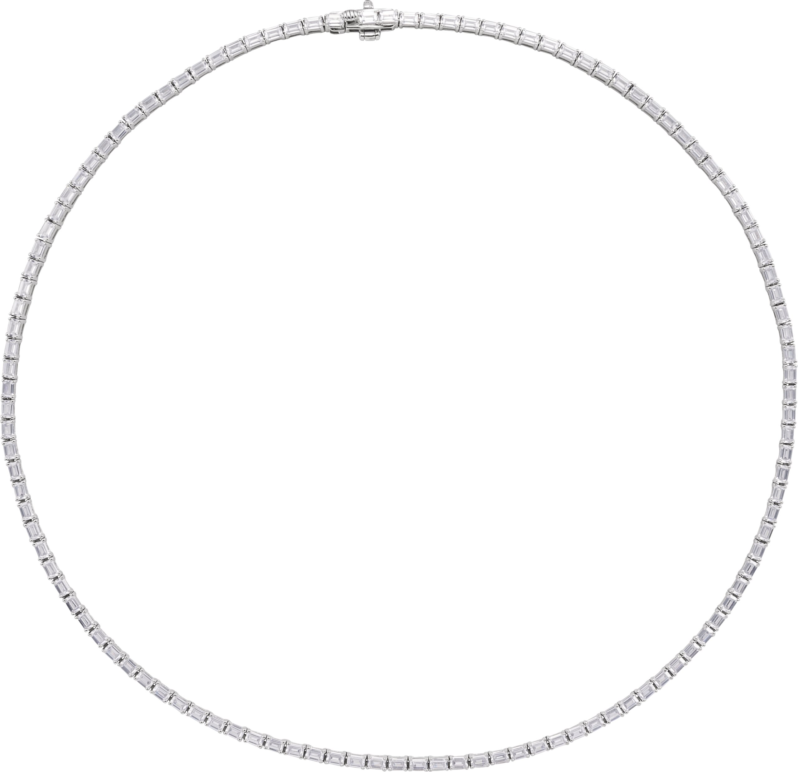 14K White 11.75 CTW Lab Grown Diamond Line 16 inch Necklace Ref 21557823