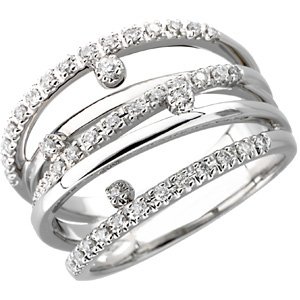 14K White 1/3 CTW Diamond Right Hand Ring