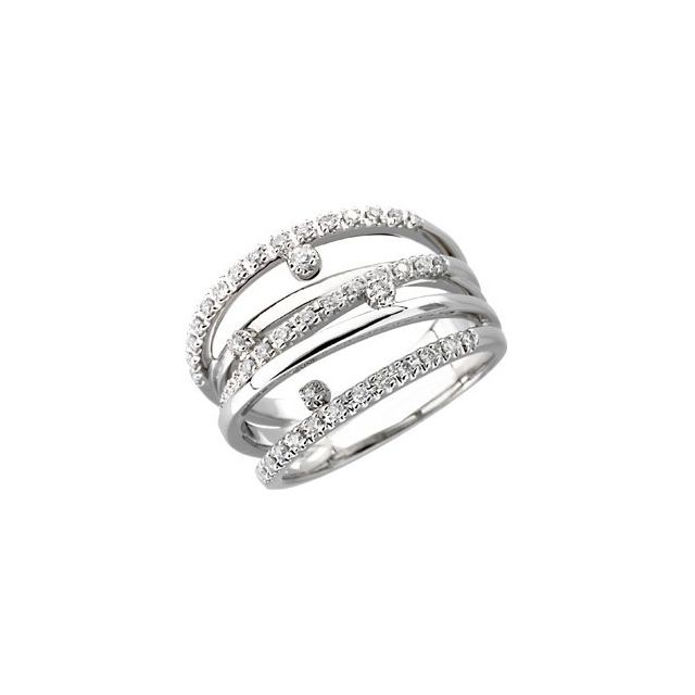 14K White 1/3 CTW Diamond Right Hand Ring