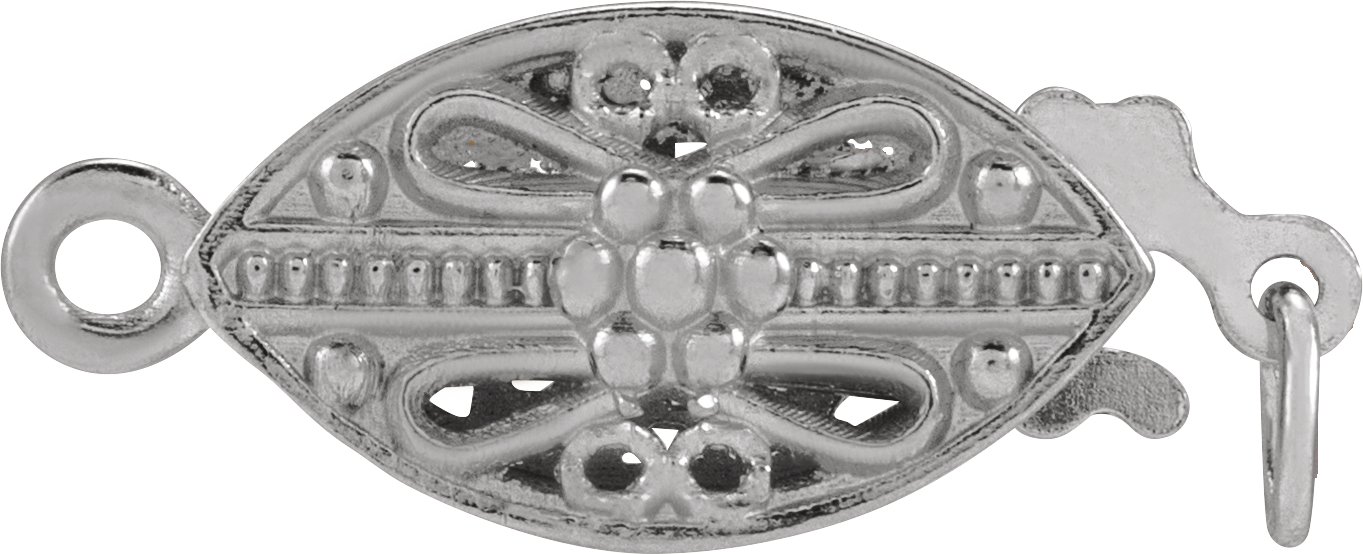 filigree fish hook clasp 14K White Gold 12.2x7 mm Filigree Fish Hook Clasp