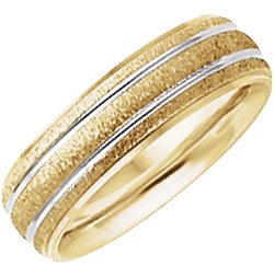 14K Yellow 6 mm Grooved Band with Stone Polish Finish Size 6.5 Ref 203529