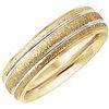 14K Yellow 6 mm Grooved Band with Stone Polish Finish Size 6.5 Ref 203529