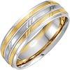 14K White Yellow 7 mm Grooved Band Size 13.5 Ref 17538349