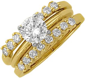 14K Yellow .50 CTW Diamond Ring Guard Ref 182322